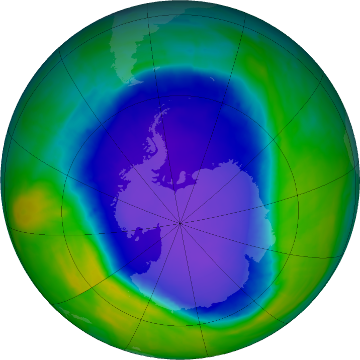 Antarctic ozone map for 02 November 2015